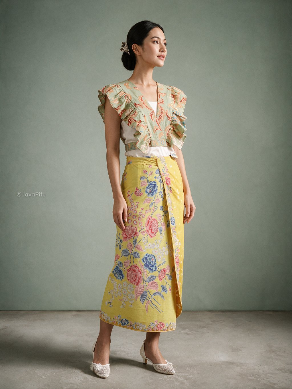 Javapitu - Vest Morpho dan Rok Lilit Tulip dahlia series - All size