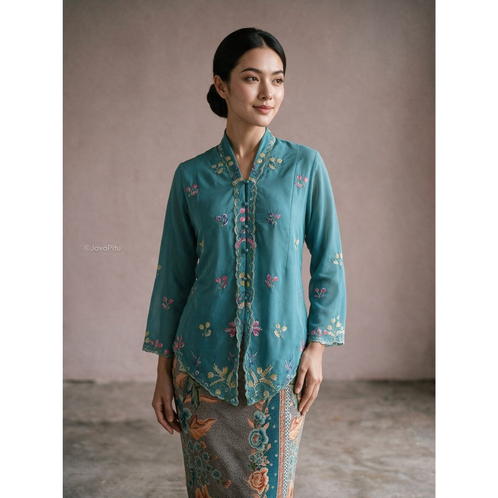 Javapitu - Kebaya Tabur bunga - Direct embroidery - 6519