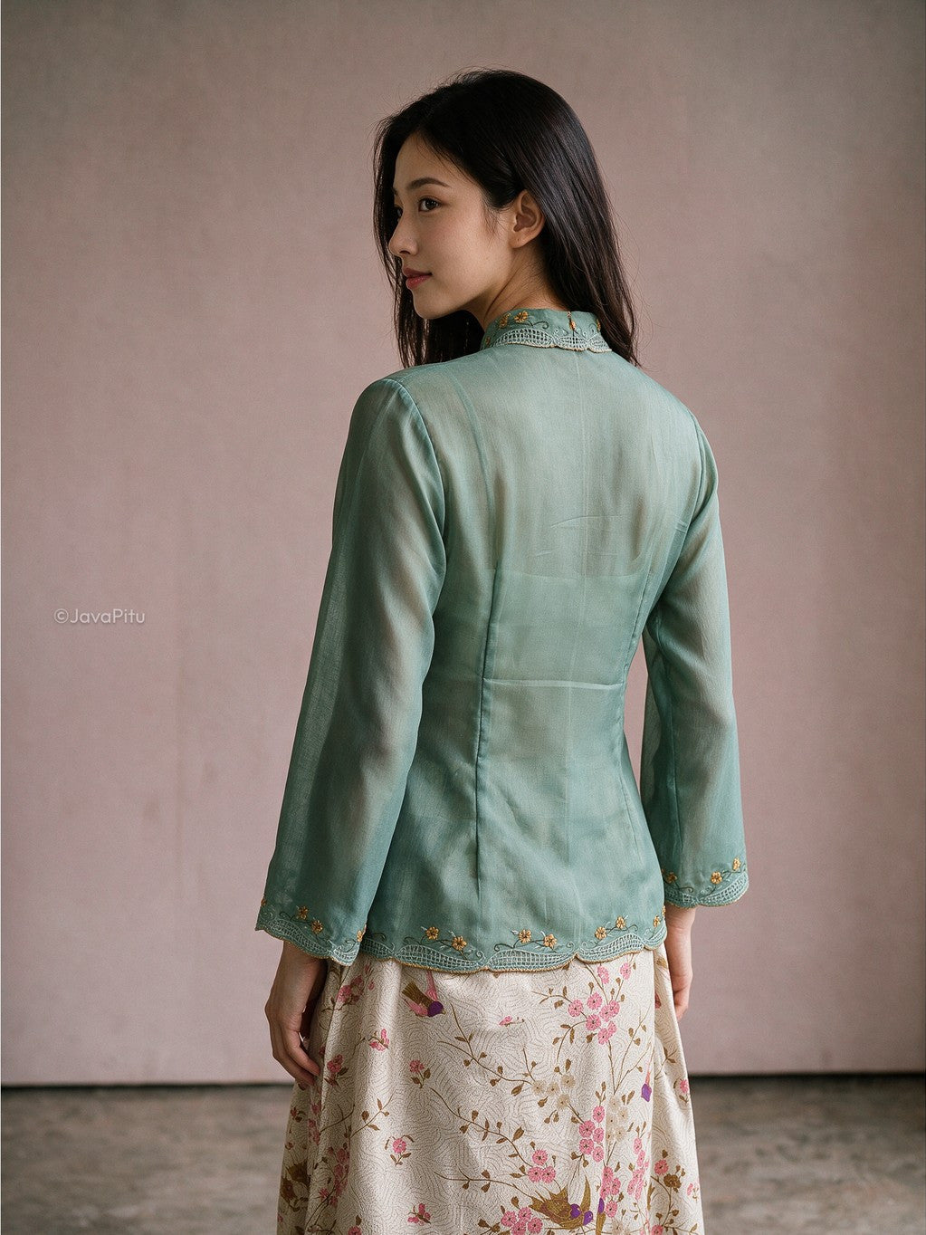 JavaPitu - Kebaya Peranakan Sage Kembang V.2 - 6503