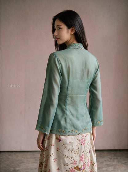 JavaPitu - Kebaya Peranakan Sage Kembang V.2 - 6503