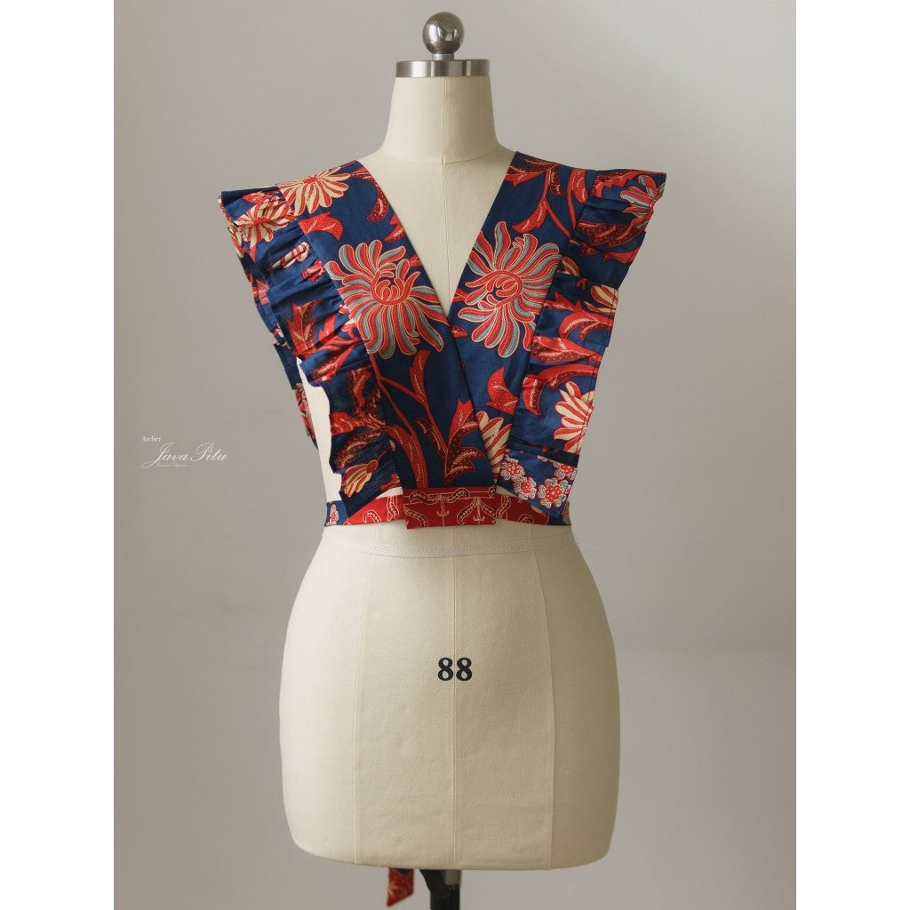 Javapitu - Vest Morpho dan Rok Lilit Tulip dahlia series - All size