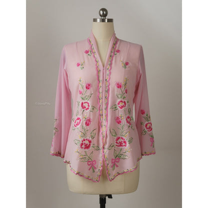 JavaPitu - Kebaya Kartini Rosalie Pink - Direct Embroidery - 6511