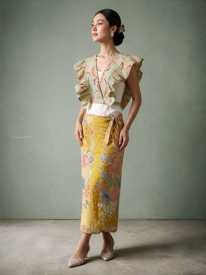 Javapitu - Vest Morpho dan Rok Lilit Tulip dahlia series - All size