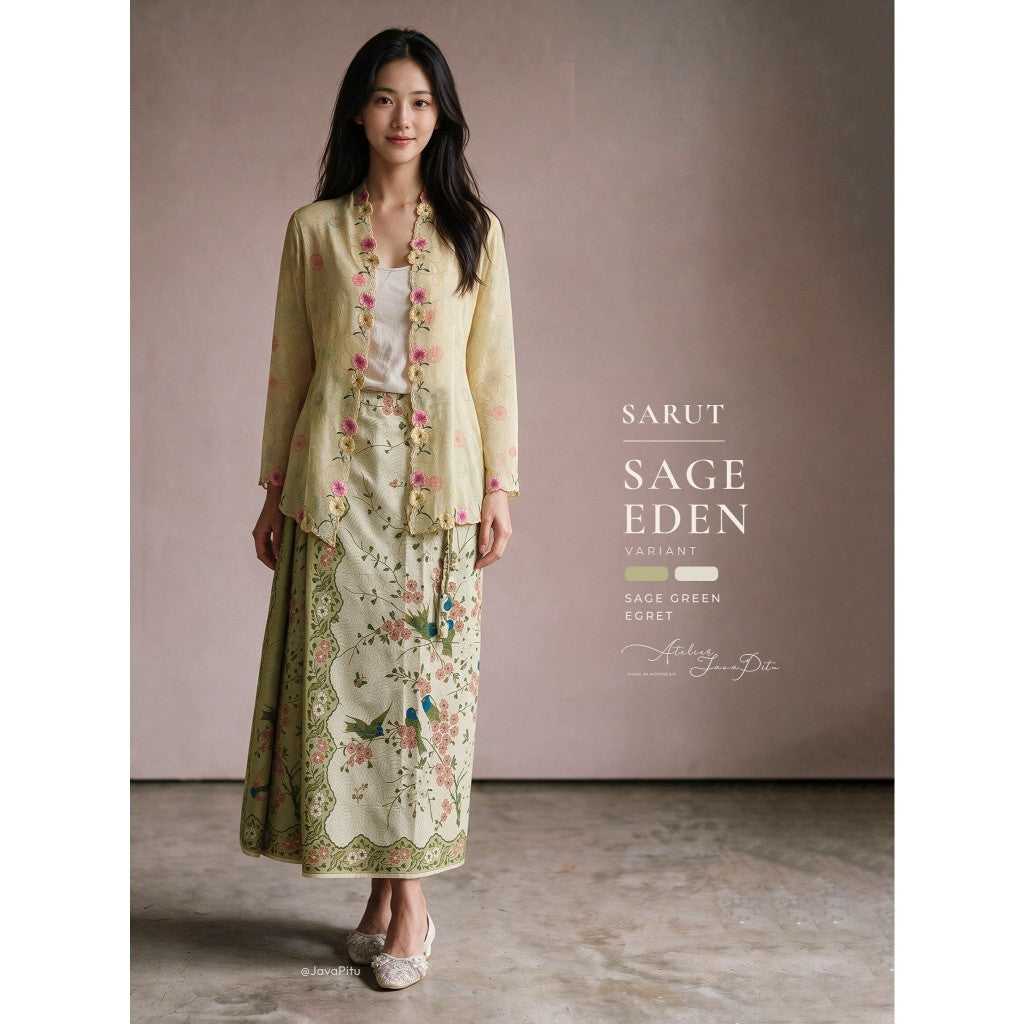Javapitu - Rok Batik SARUT Drapery - SAGE EDEN - 6512