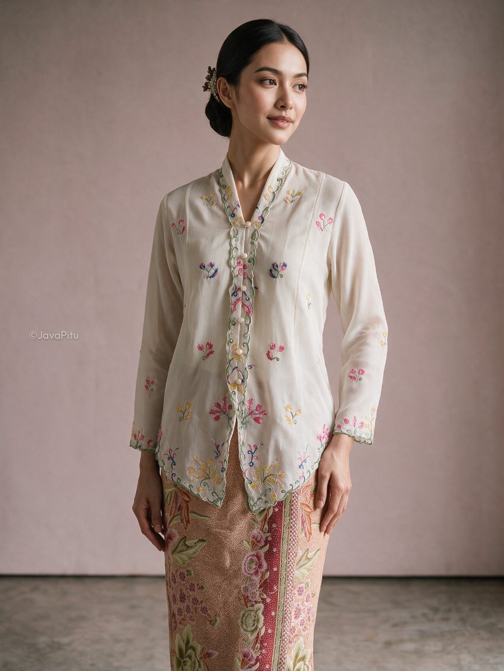 Javapitu - Kebaya Tabur bunga - Direct embroidery - 6519