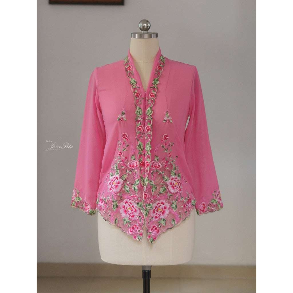 JavaPitu - Kebaya Magnolia Pink - Direct Embroidery - 6507