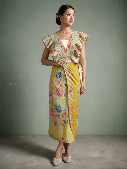 Javapitu - Vest Morpho dan Rok Lilit Tulip dahlia series - All size