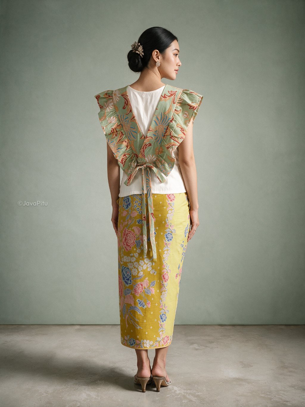 Javapitu - Vest Morpho dan Rok Lilit Tulip dahlia series - All size