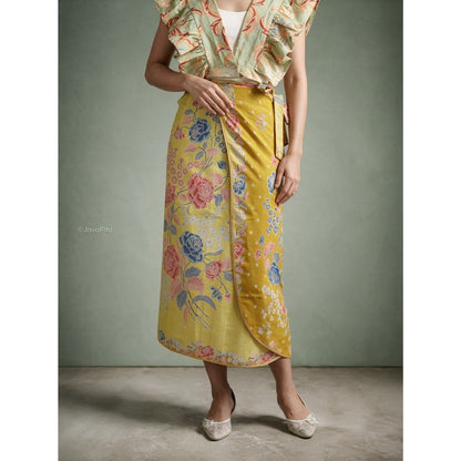 Javapitu - Vest Morpho dan Rok Lilit Tulip dahlia series - All size