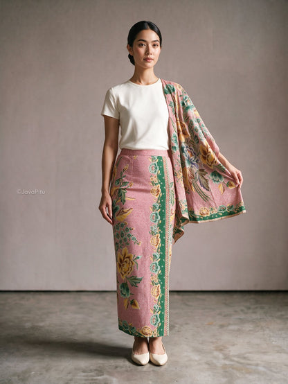 JavaPitu - LadySpan Rok Batik Wanita Lapisan Tricot - Katun Premium