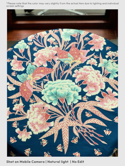 JavaPitu Kain Batik katun Premium Sawat Merak warna BlueGarden - Rok lilit, 2 meter- 6469