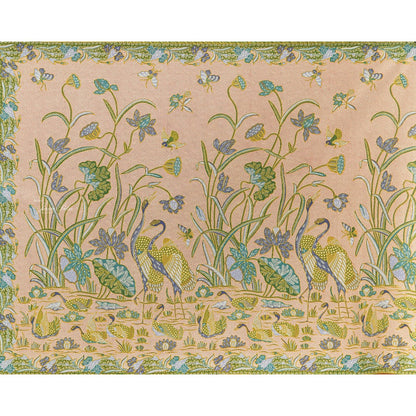 JavaPitu Rok Lilit - Kain Batik katun Premium bunga LotusGarden Hijau, Halus 2 meter - 6463