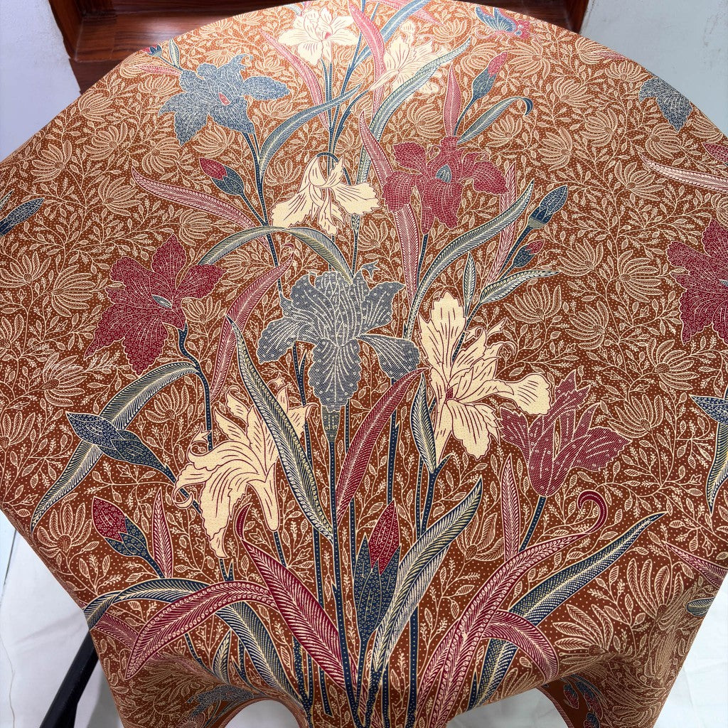 JavaPitu Rok Lilit - Kain Batik katun Premium Bunga Iris Flower Coklat soga - 2 meter - 6475
