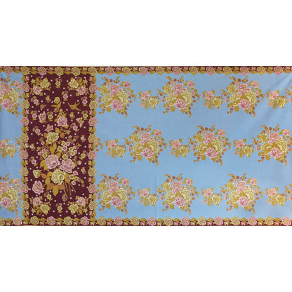 JavaPitu Rok Lilit Batik - Bahan katun Premium Taman laras Burgundy Biru, Halus 2 meter-6476