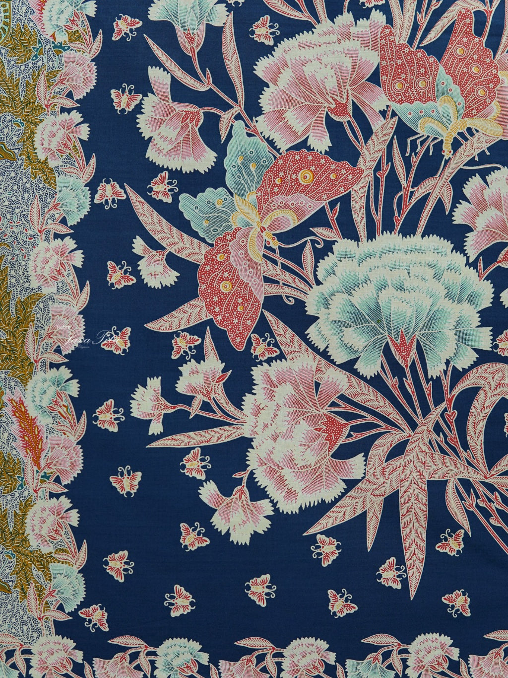 JavaPitu Kain Batik katun Premium Sawat Merak warna BlueGarden - Rok lilit, 2 meter- 6469