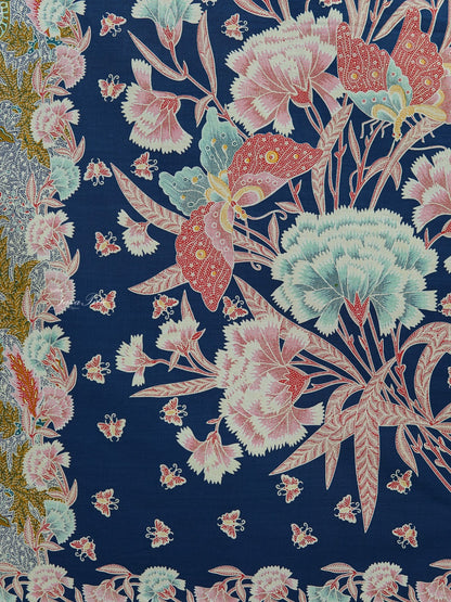 JavaPitu Kain Batik katun Premium Sawat Merak warna BlueGarden - Rok lilit, 2 meter- 6469