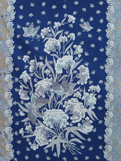 JavaPitu Kain Batik katun Premium Sawat Merak warna Frosted Blue - Rok lilit, 2 meter- 6469