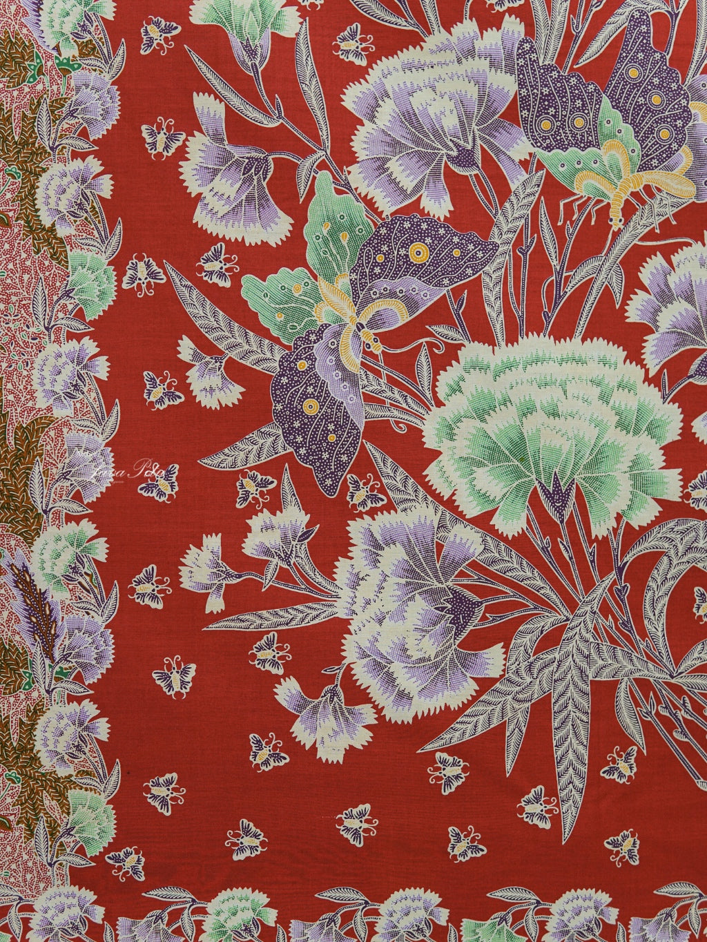 JavaPitu Kain Batik katun Premium Sawat Merak warna ClayRed - Rok lilit, 2 meter- 6469