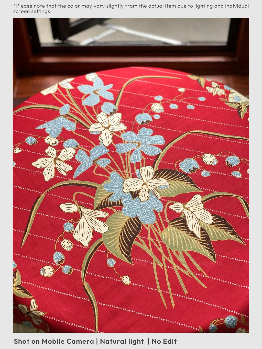 JavaPitu Kain Batik katun Premium Lily of the Valley warna ScarletShell - Rok lilit, 2 meter- 6468