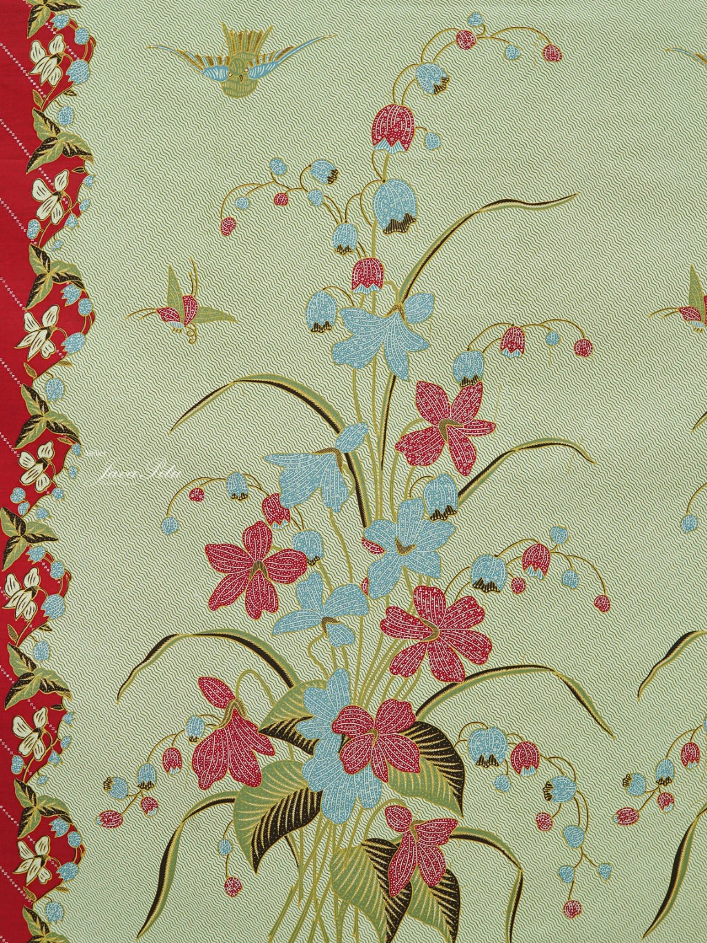 JavaPitu Kain Batik katun Premium Lily of the Valley warna ScarletShell - Rok lilit, 2 meter- 6468