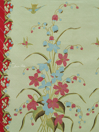 JavaPitu Kain Batik katun Premium Lily of the Valley warna ScarletShell - Rok lilit, 2 meter- 6468