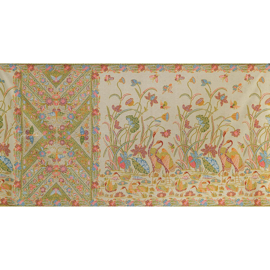 JavaPitu Rok Lilit - Kain Batik katun Premium bunga LotusGarden Harmony, Halus 2 meter - 6463