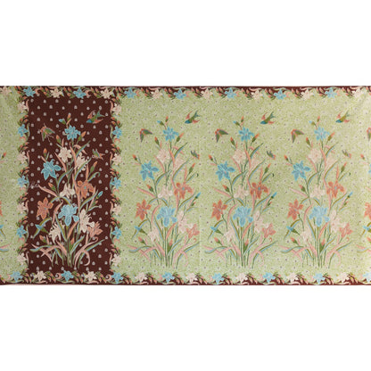 JavaPitu Rok Lilit - Kain Batik katun Premium Bunga Iris Flower Maroon Hijau, Halus 2 meter - 6475