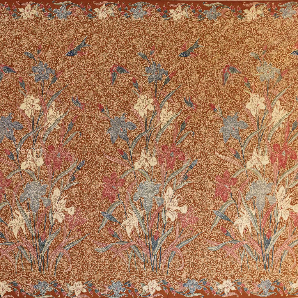 JavaPitu Rok Lilit - Kain Batik katun Premium Bunga Iris Flower Coklat soga - 2 meter - 6475