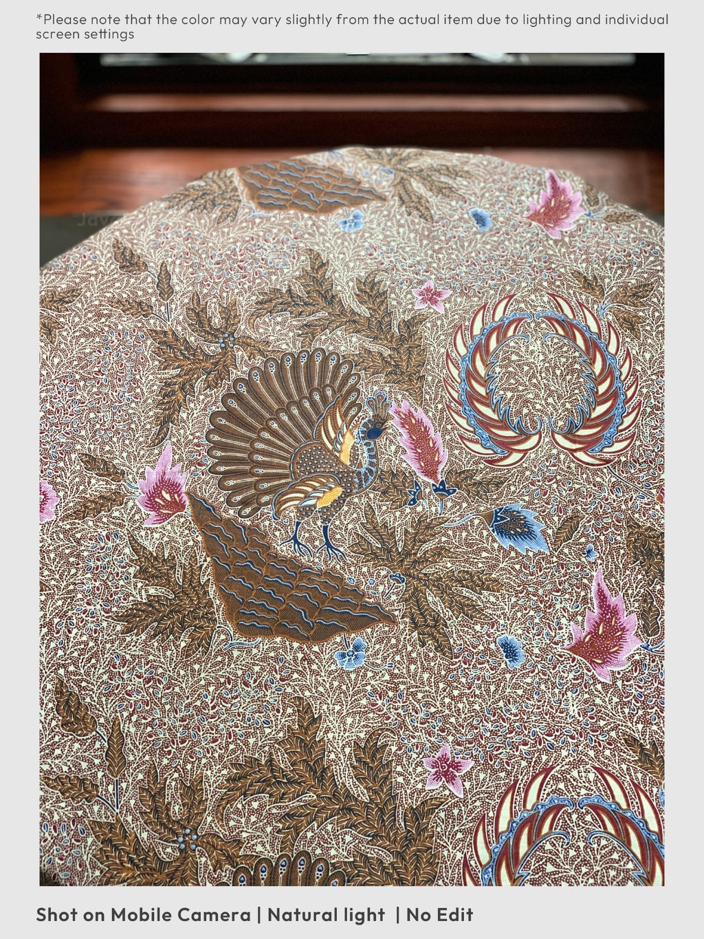 JavaPitu Kain Batik katun Premium Sawat Merak warna Coklat - Rok lilit, 2 meter- 6469