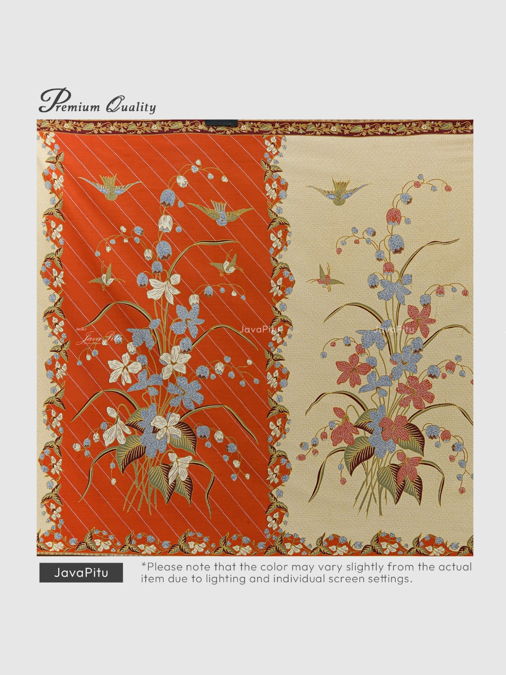 JavaPitu Kain Batik katun Premium Lily of the Valley warna MochaCream - Rok lilit, 2 meter- 6468