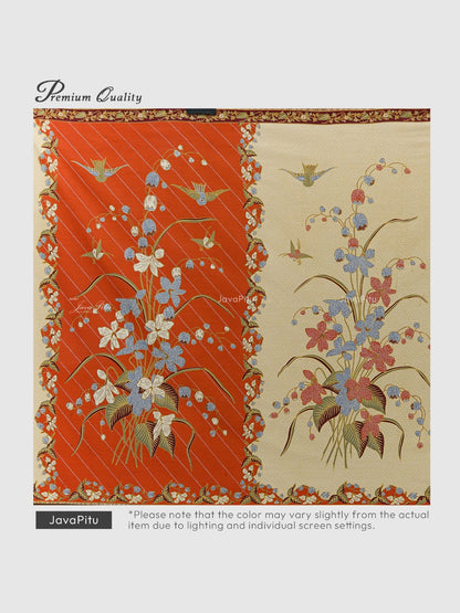 JavaPitu Kain Batik katun Premium Lily of the Valley warna MochaCream - Rok lilit, 2 meter- 6468