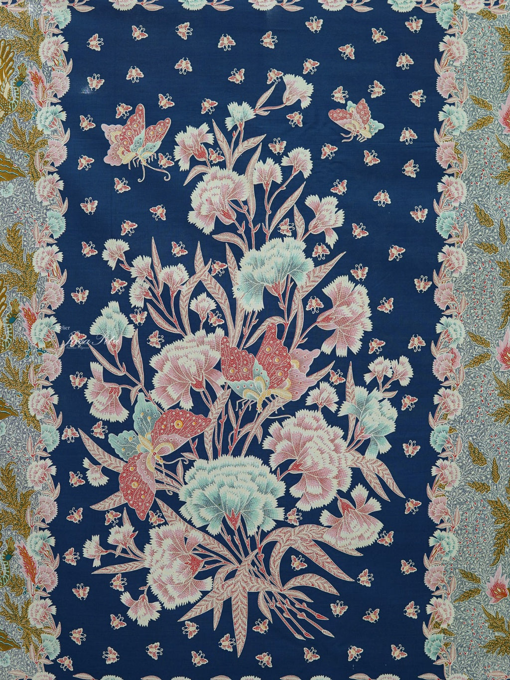 JavaPitu Kain Batik katun Premium Sawat Merak warna BlueGarden - Rok lilit, 2 meter- 6469