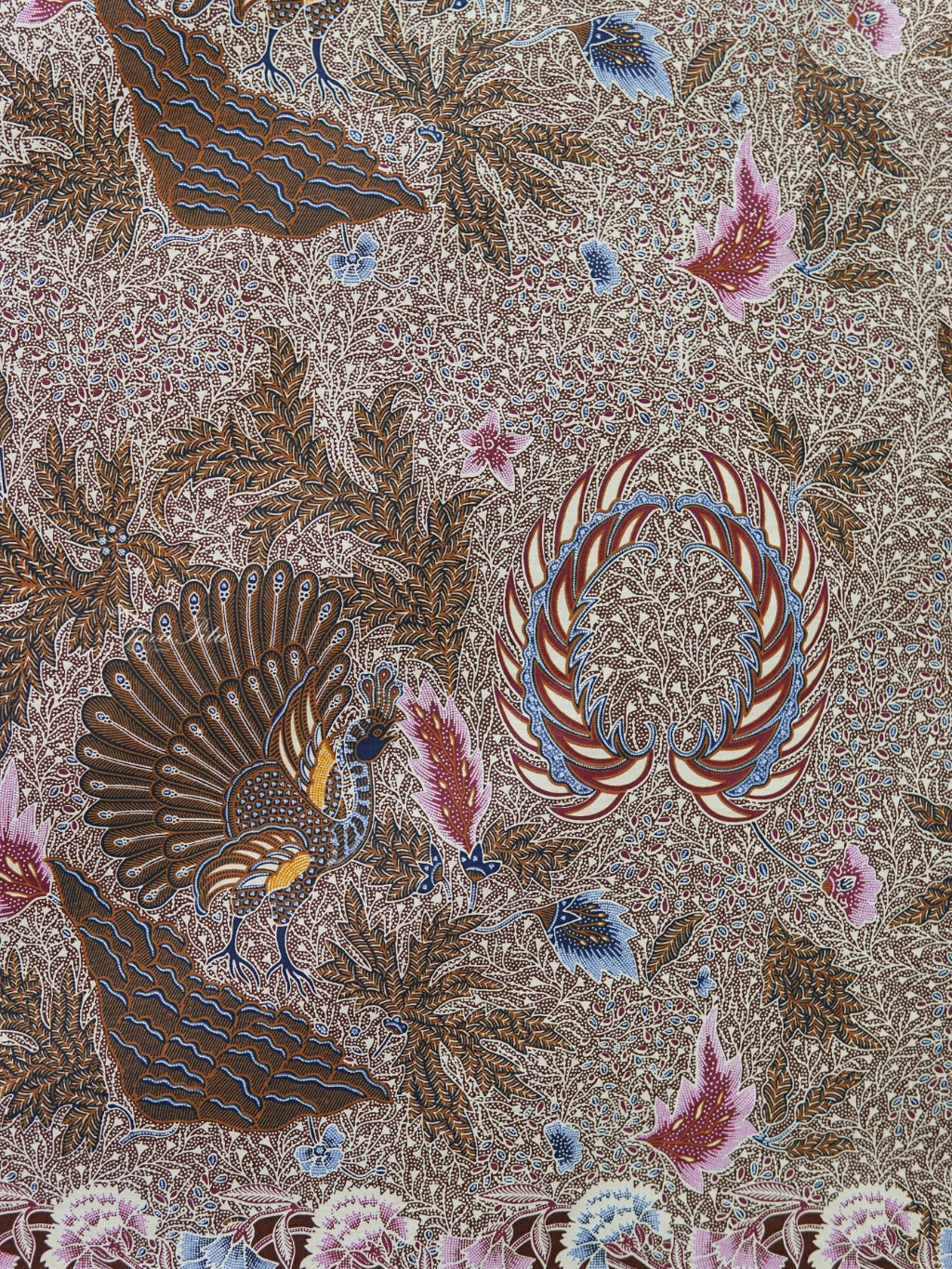 JavaPitu Kain Batik katun Premium Sawat Merak warna Coklat - Rok lilit, 2 meter- 6469