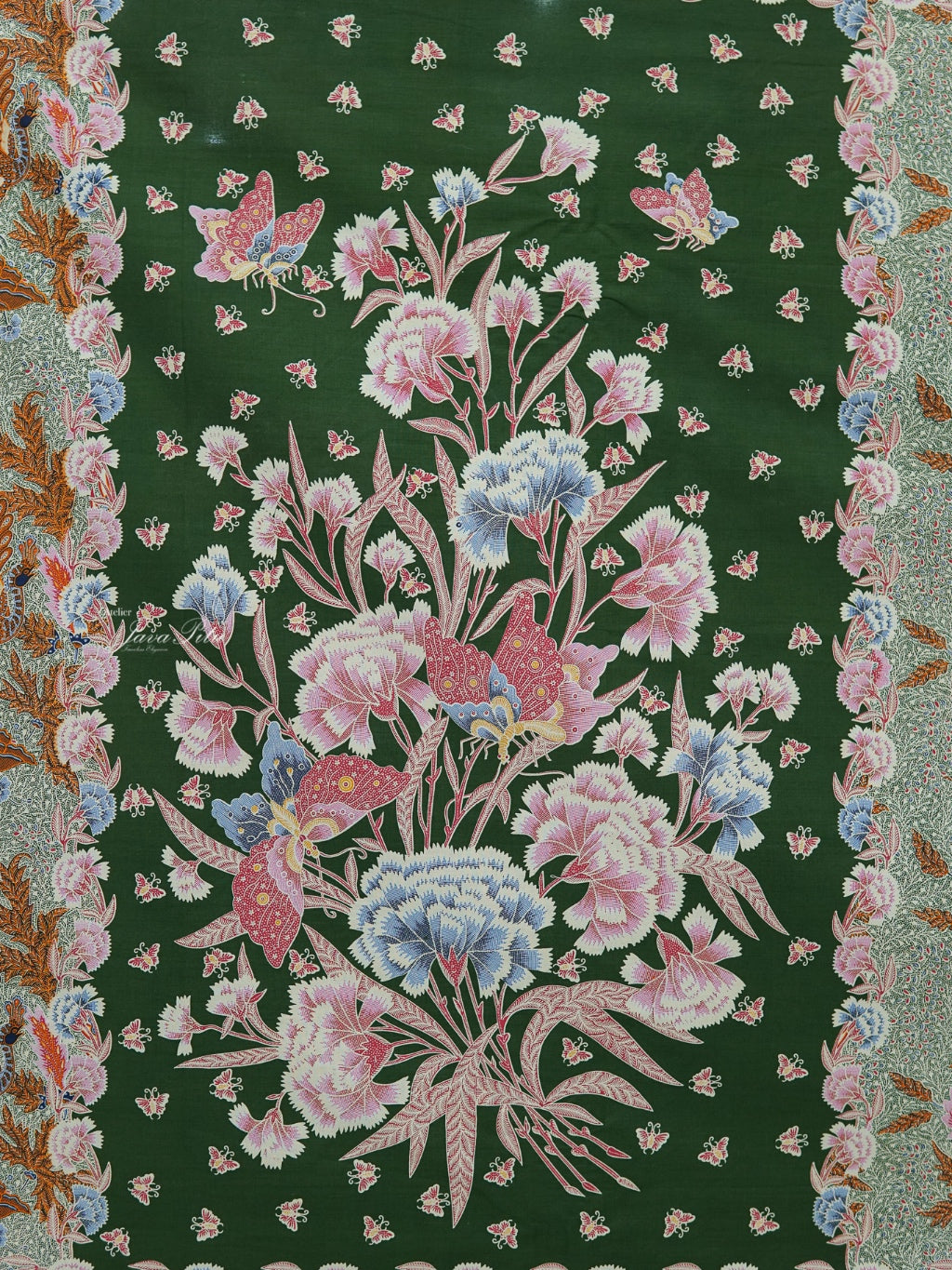 JavaPitu Kain Batik katun Premium Sawat Merak warna Emerald Soga - Rok lilit, 2 meter- 6469