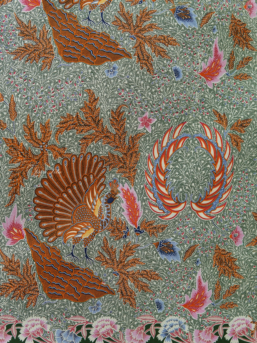 JavaPitu Kain Batik katun Premium Sawat Merak warna Emerald Soga - Rok lilit, 2 meter- 6469