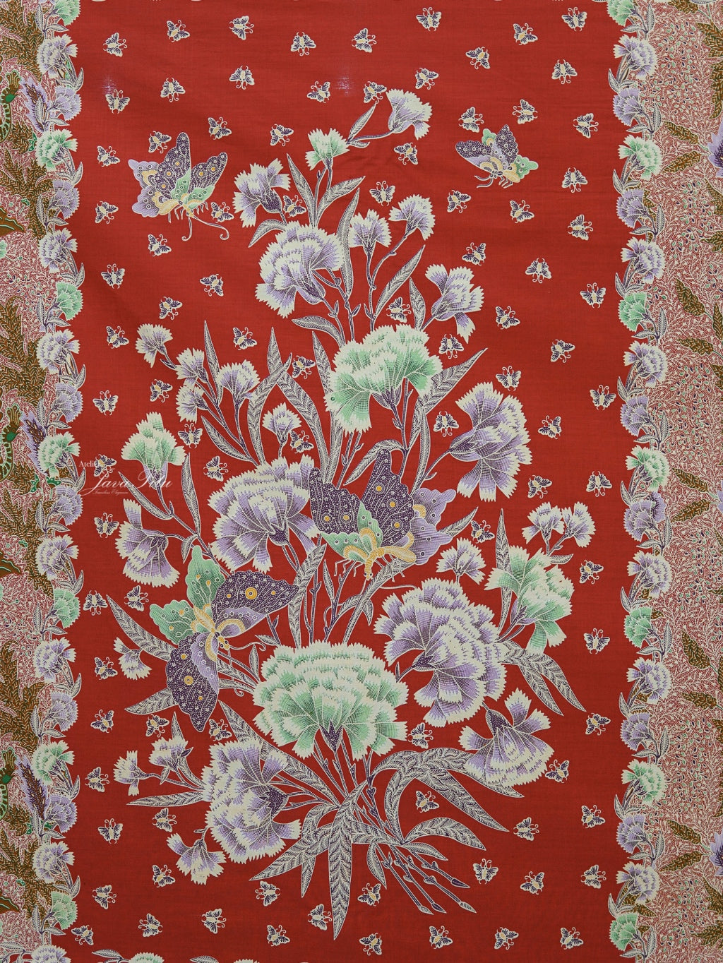 JavaPitu Kain Batik katun Premium Sawat Merak warna ClayRed - Rok lilit, 2 meter- 6469