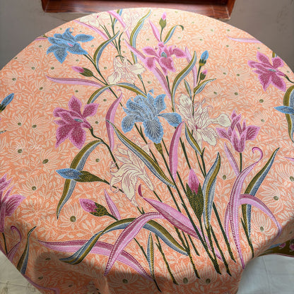 JavaPitu Rok Lilit - Kain Batik katun Premium Bunga Iris Flower Hijau Olive peach - 2 meter - 6475