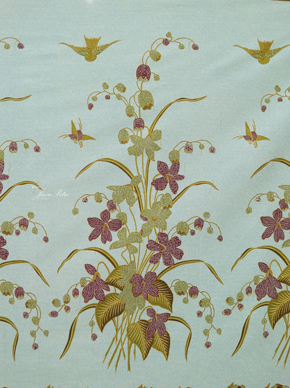 JavaPitu Kain Batik katun Premium Lily of the Valley warna MaroonCeladon - Rok lilit, 2 meter- 6468