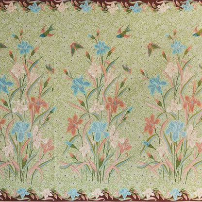 JavaPitu Rok Lilit - Kain Batik katun Premium Bunga Iris Flower Maroon Hijau, Halus 2 meter - 6475