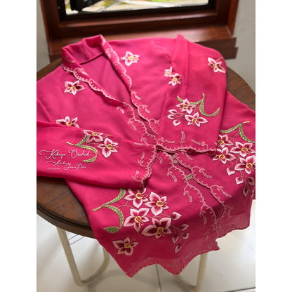 JavaPitu - Kebaya Orchid Premium sage - Handmade Embroidery