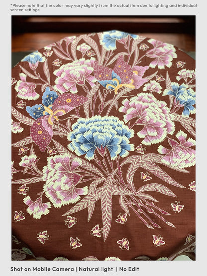 JavaPitu Kain Batik katun Premium Sawat Merak warna Coklat - Rok lilit, 2 meter- 6469