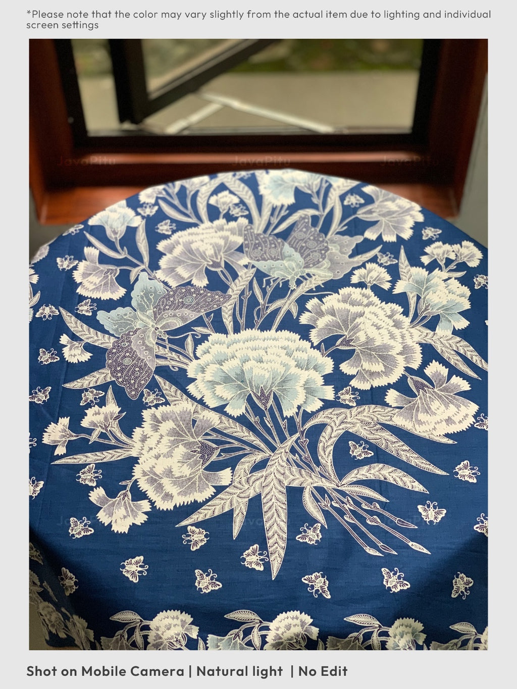 JavaPitu Kain Batik katun Premium Sawat Merak warna Frosted Blue - Rok lilit, 2 meter- 6469