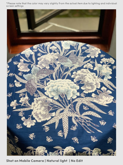 JavaPitu Kain Batik katun Premium Sawat Merak warna Frosted Blue - Rok lilit, 2 meter- 6469