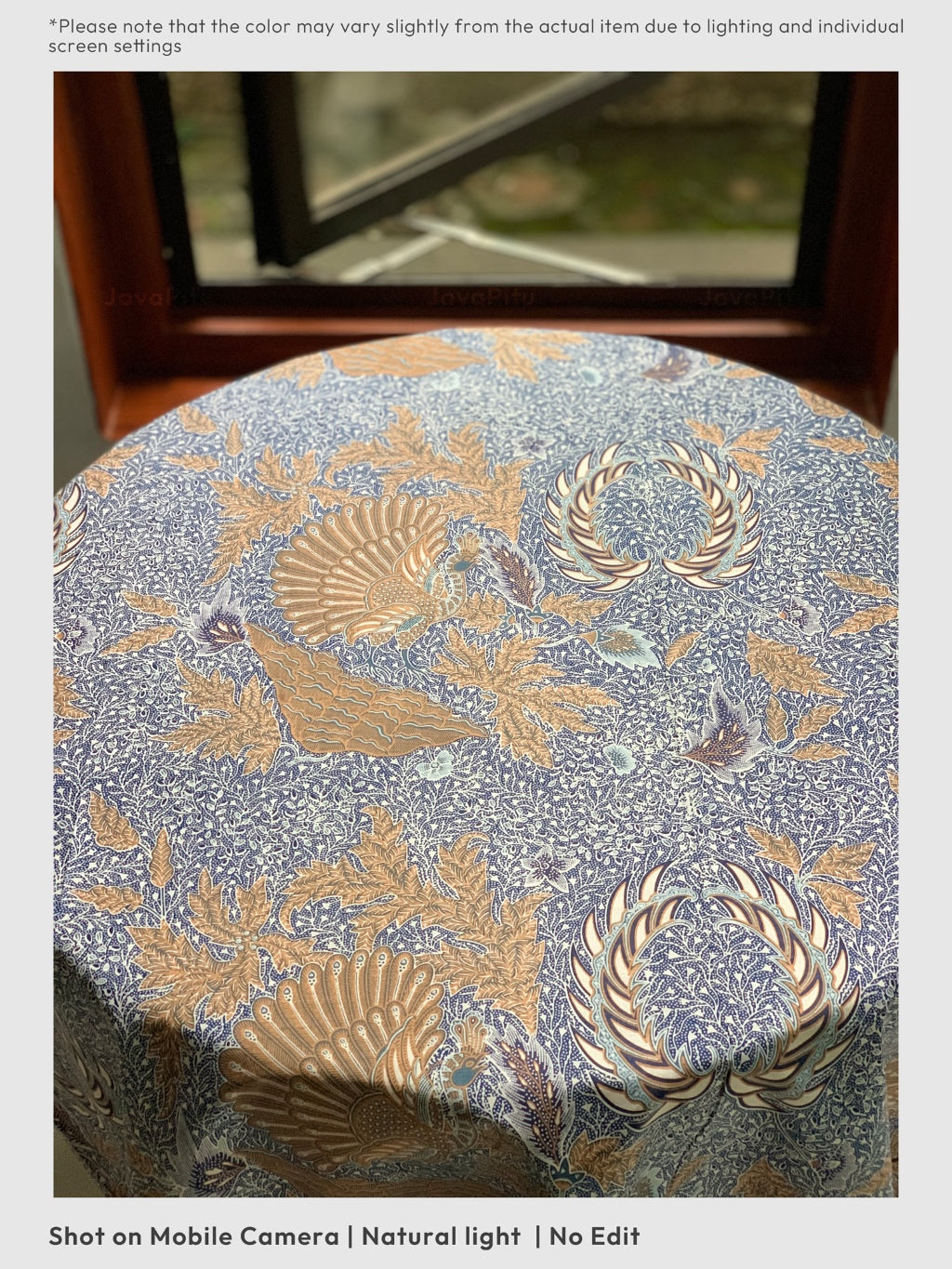 JavaPitu Kain Batik katun Premium Sawat Merak warna Frosted Blue - Rok lilit, 2 meter- 6469