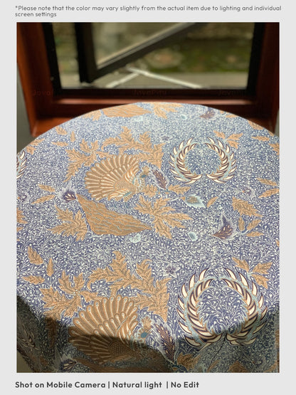 JavaPitu Kain Batik katun Premium Sawat Merak warna Frosted Blue - Rok lilit, 2 meter- 6469