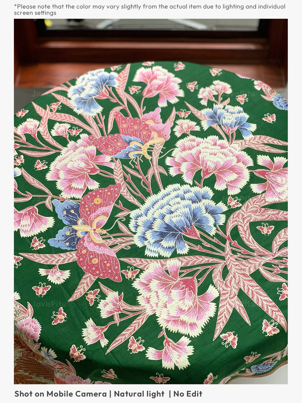 JavaPitu Kain Batik katun Premium Sawat Merak warna Emerald Soga - Rok lilit, 2 meter- 6469