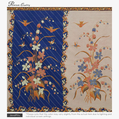 JavaPitu Kain Batik katun Premium Lily of the Valley warna MochaCream - Rok lilit, 2 meter- 6468