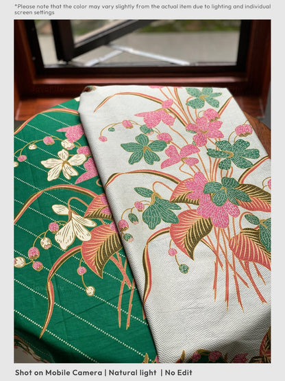 JavaPitu Kain Batik katun Premium Lily of the Valley warna EmeraldMeadow - Rok lilit, 2 meter- 6468