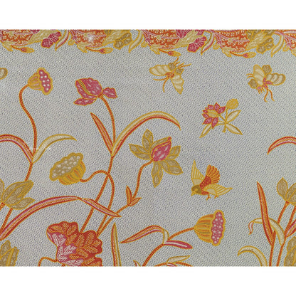 JavaPitu Rok Lilit - Kain Batik katun Premium bunga LotusGarden Merah, Halus 2 meter - 6463