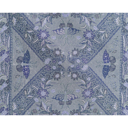 JavaPitu Rok Lilit - Kain Batik katun Premium bunga LotusGarden Biru, Halus 2 meter - 6463